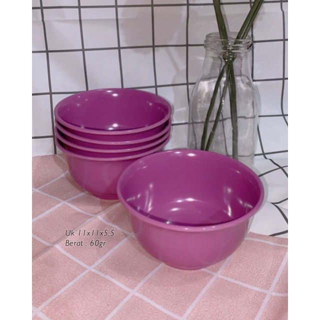 mangkok melamin mini ungu, shabby pinki
