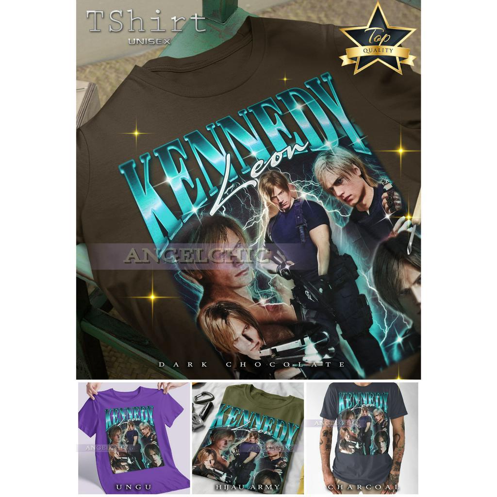 BAJU LEON KENNEDY Resident Evil Unisex Bootleg Tee Kaos Premium Vintage Retro