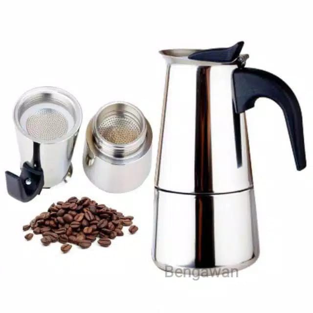 MKPS SUBRON Espresso maker stainless 2cup 4cup dan 6cup  / moka pot pembuat kopi / mokapot coffee ma