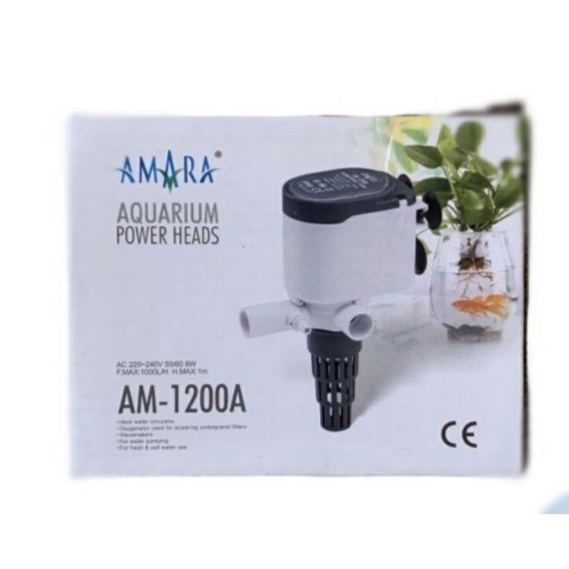 Mesin Pompa Power Head PH Filter Aquarium Kolam AM 1200 AM-1200 AM1200 Merk Amara