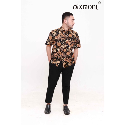 Dixmont Kemeja Pria Batik Pendek Hem BS00921