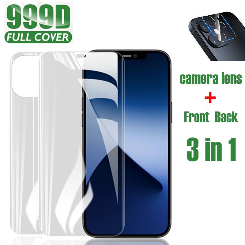 Pelindung Layar Tempered Glass Hydrogel Untuk Iphone 11 12 Pro Max Mini 7 8 Plus X Xs Max Xr Se 2020