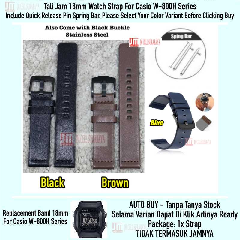 Watch Strap Casio W 800H W800H Series - Tali Jam 18mm Modern Leather