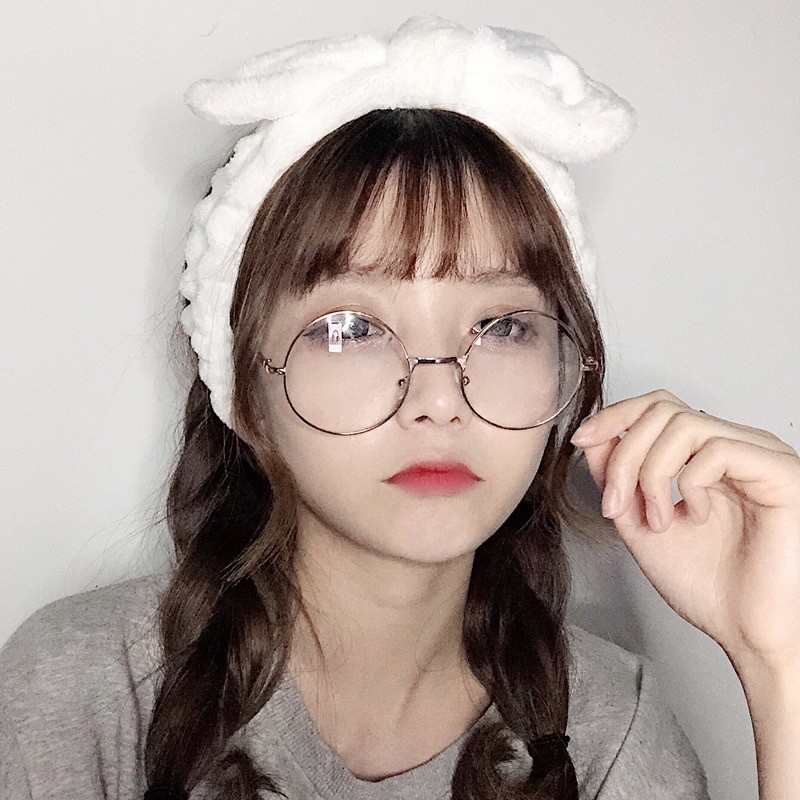 OVERFLOWS.ID Kacamata Bulat Oval Pria Wanita Ala Korea Round Glasses Kacamata Boboho Murah Import