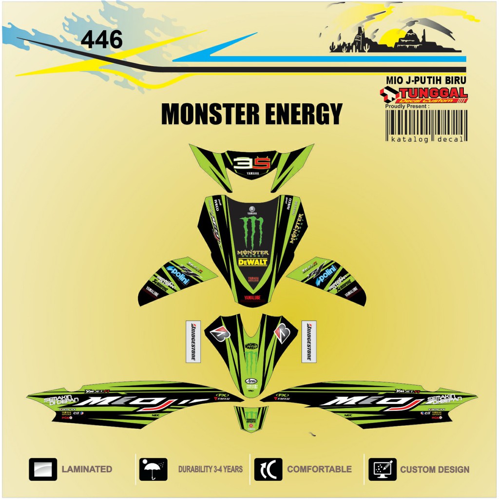 DECAL CUSTOM MIO J STIKER MOTOR FULL BODY DESAIN BEBAS REQUEST