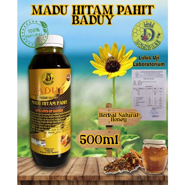 

Madu Hitam Pahit Baduy 500ml - Madu Hitam - Madu Hitam Murni - D'KING Bee - Baduy Forest Honey - Herbal Natural Honey - Madu Murni - Madu Hutan Asli Baduy