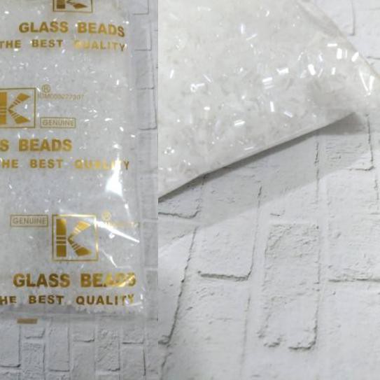 ✫ Mote Manik Payet Bambu Patah Semi Jepang KING - Putih Susu (225 gram) ❋