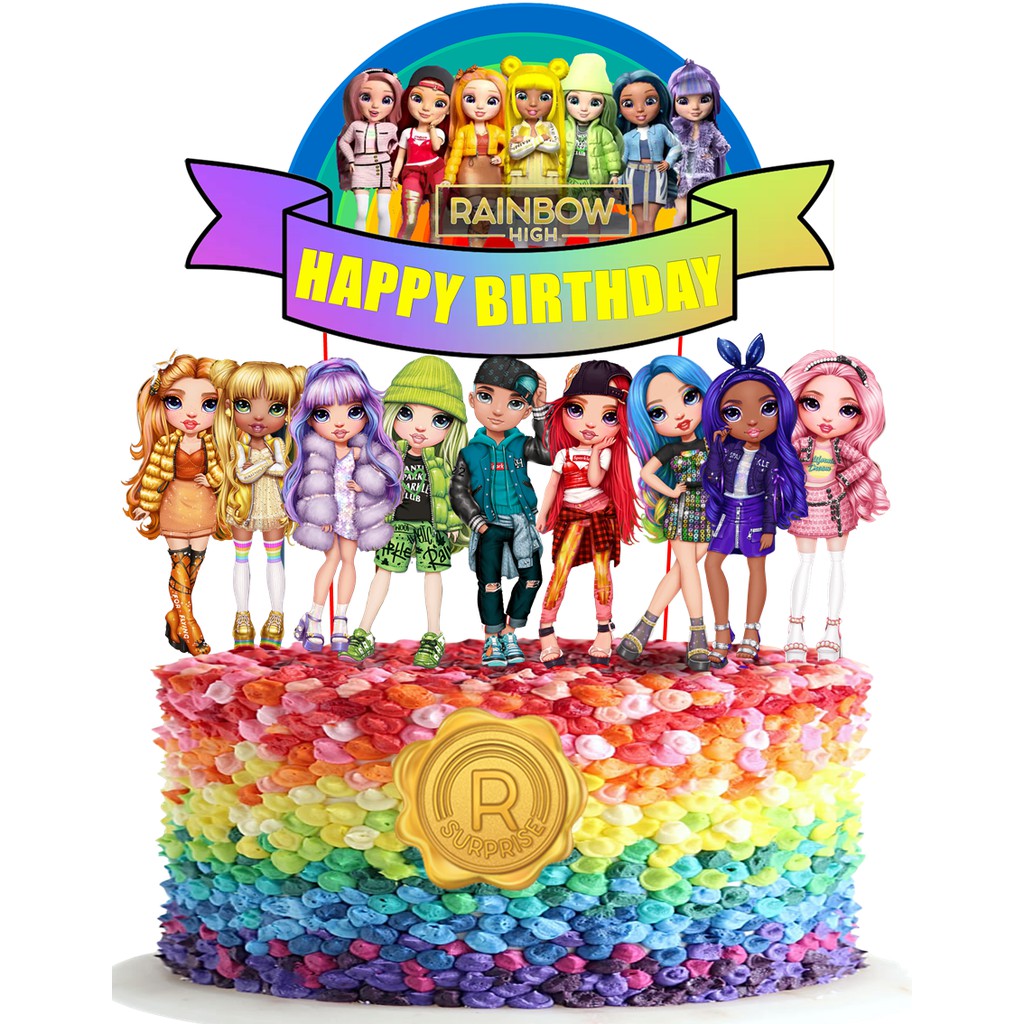 Jual RAINBOW HIGH CAKE TOPPER Shopee Indonesia