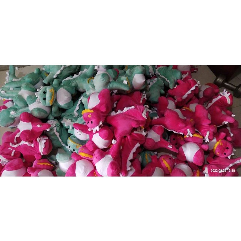 Tas Boneka Motif Dinosaurus Tas Selempang Bahu Wanita Kartun Dinosaurus Bulu Halus Viral Korea