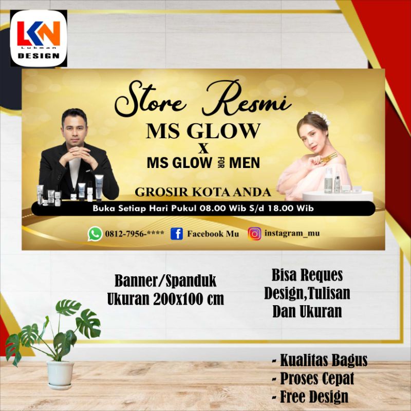spanduk, banner ms glow gold