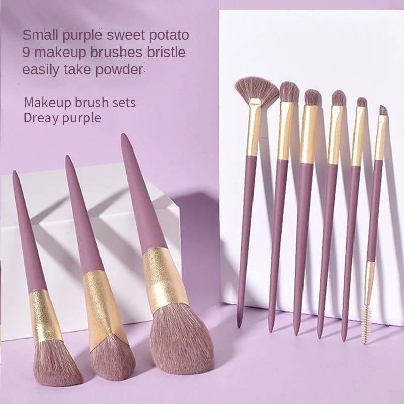 ASK id - 9 pcs Kuas Makeup Set Kosmetic Brush Powder Eye Shadow Foundation Blusher Blending Beauty Kuas09