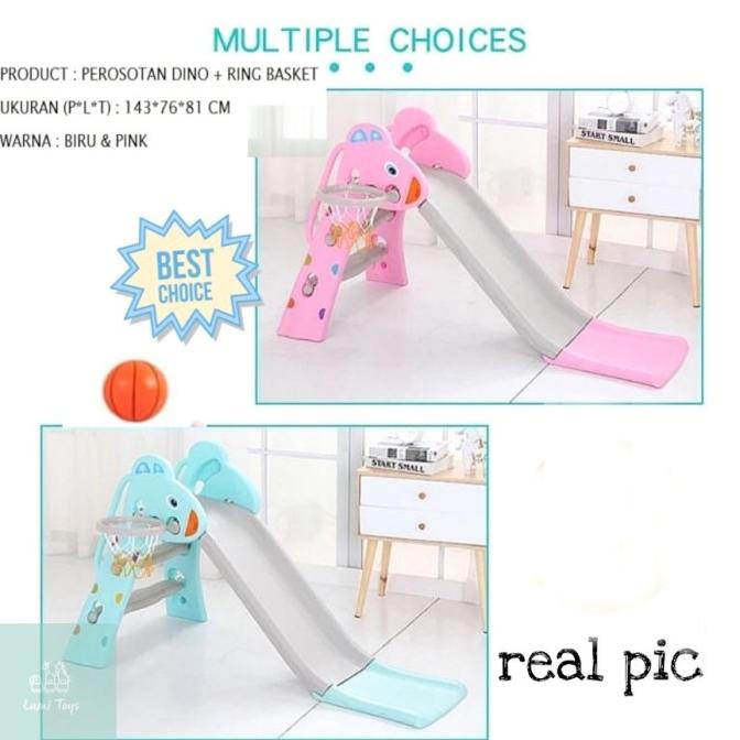 Mainan Anak Prosotan Dino Ring Basket + Bola VRT-270 Perosotan