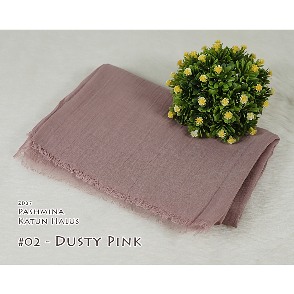 Pashmina Polos Katun Halus - CINDY by Luulu Scarf-#02 - Dusty Pink