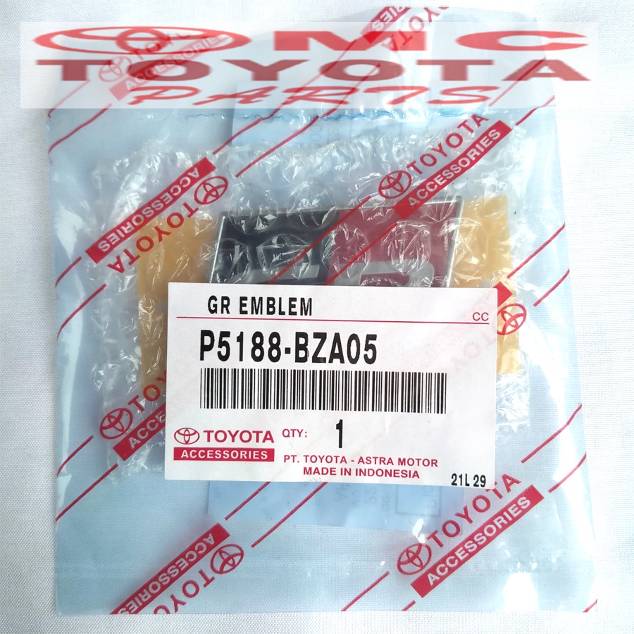 Emblem Logo GR / Gazoo Racing Sport Universal Toyota Belakang P5188-BZA05