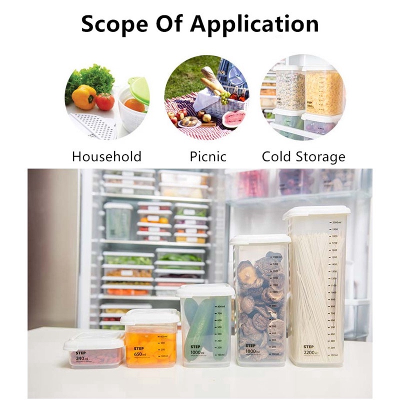 High Quality Food Transparent Storage Box with Graduation For Kitchen