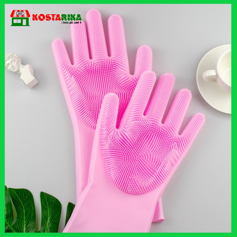 Sarung Tangan Cuci Piring Karet Rubber Glove Silikon Anti Bakteri