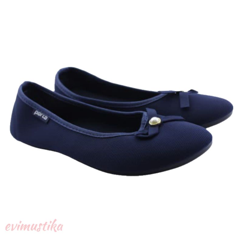 BA201L - Sepatu Flat Shoes Wanita Porto Kanvas Motif Mutiara Korea Size 36 - 40