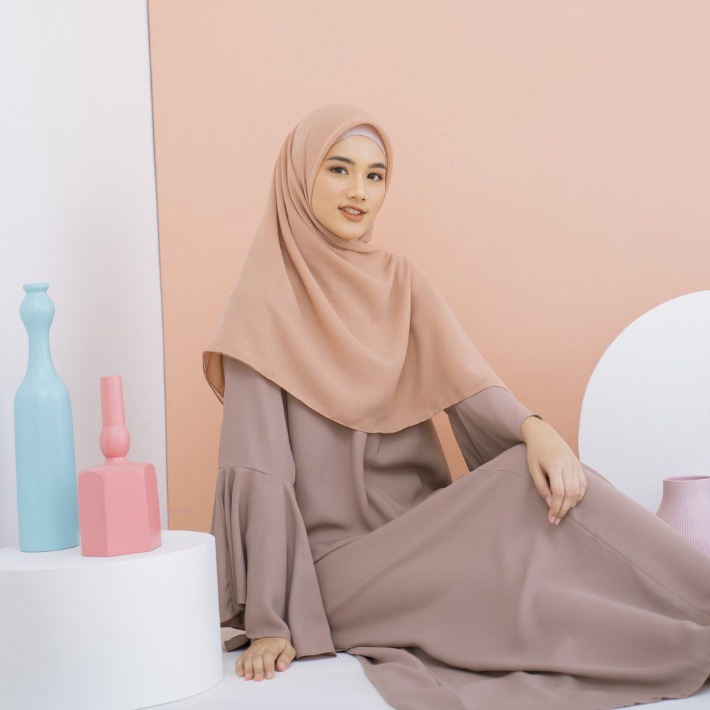 Lozy Hijab - [Defect] Mima Square Syari ( Hijab Segiempat Voal )-Beige