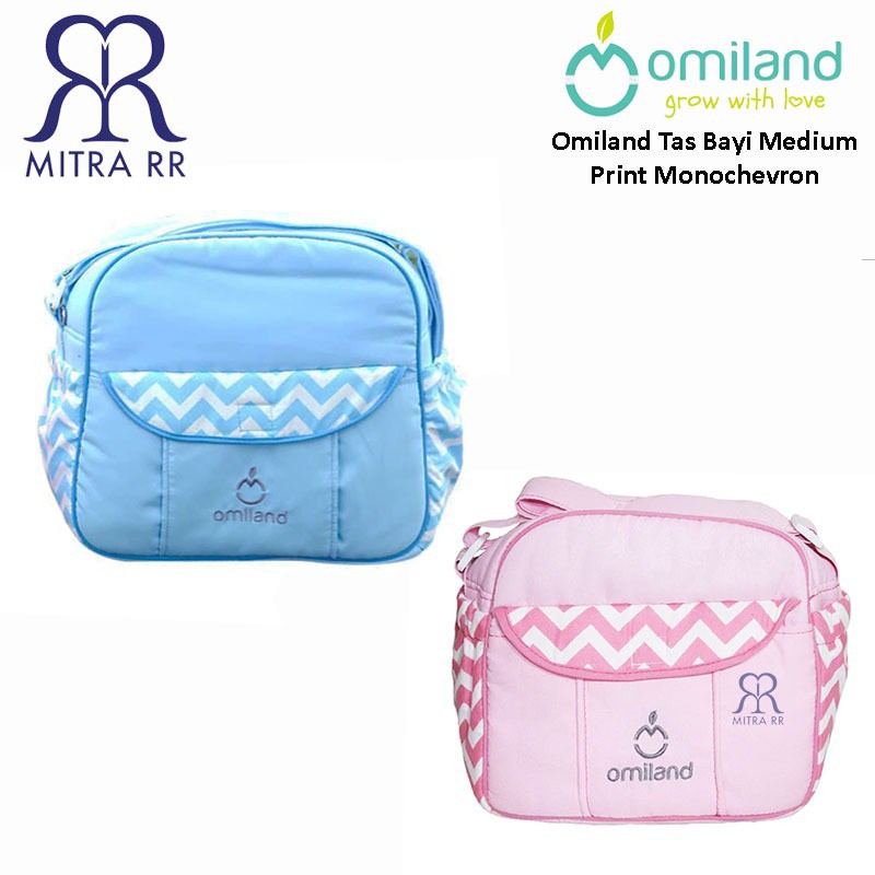 Omiland Tas Bayi Medium Print Mono Chevron OBT 4281/4283 Tas Susu Popok Bayi dan Anak/ Newborn Gift