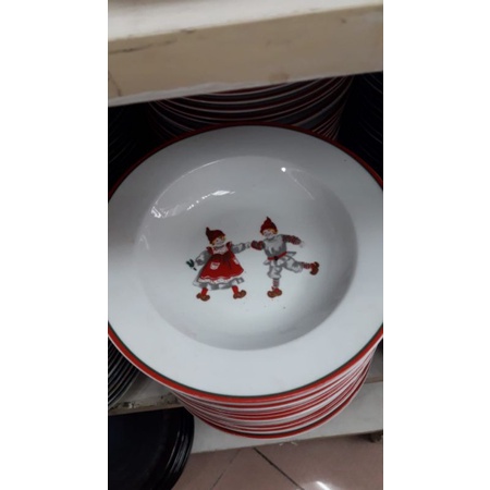 Piring Keramik SANGO Salad Plate Minion Anak Kecil Natal Santa Claus 20 cm