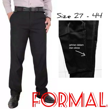 celana kerja pria panjang hitam size 27-44