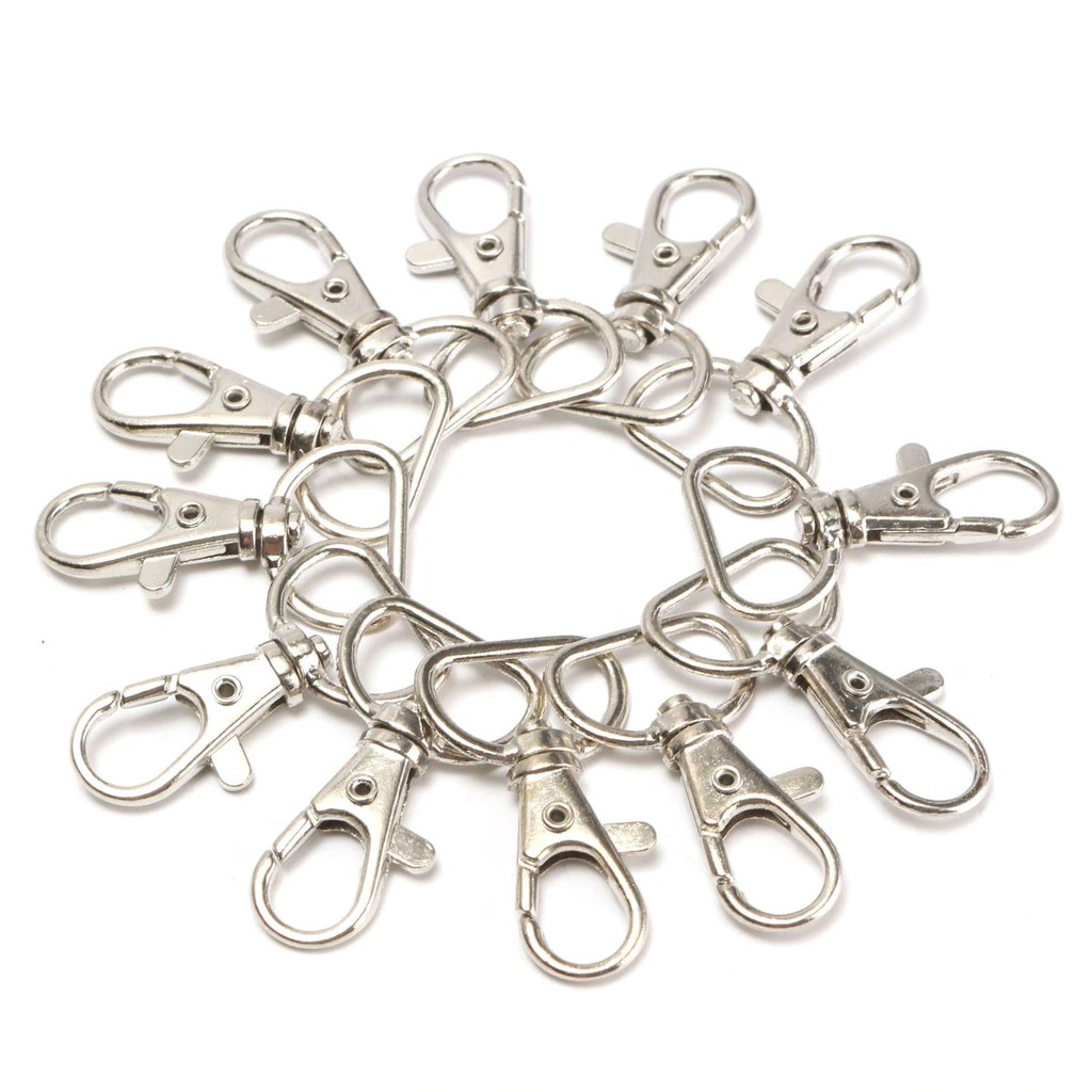 

[IMPORT] 25 pcs/Packs Perak Logam Lanyard Lobster Genggam Klip Putar Snap DIY Tas Kait Portabel