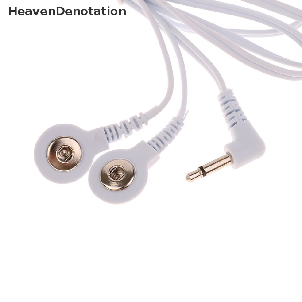 [HeavenDenotation] Electrode Lead Wires Jack Dc Head 3.5Mm Snap Replacement Tens Unit Cables 2-way