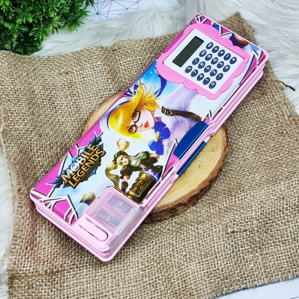KOTAK PENSIL BTS BT21 KALKULATOR + SERUTAN MAGNET / KOTAK PENSIL KALKULATOR / TEMPAT PENSI KARKULATOR-KP KALKU- ML