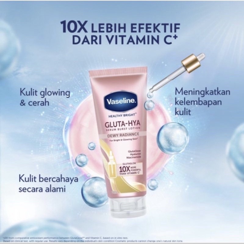 Vaseline HB Gluta Hya Serum Burst Lotion Dewy Radiance - Flawless Bright