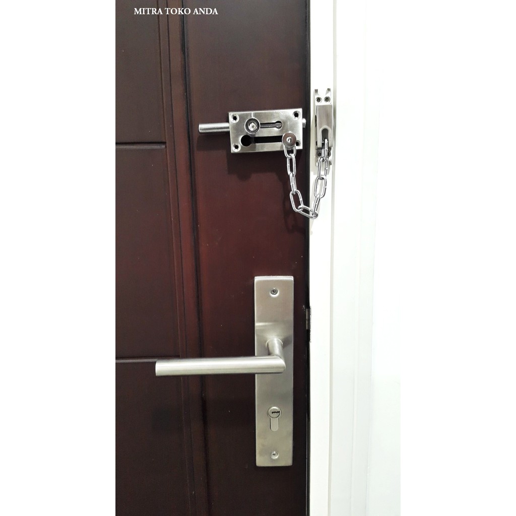 GRENDEL PINTU RANTAI SLOT KUNCI TAMBAHAN PENGAMAN APARTEMEN KOS RUMAH