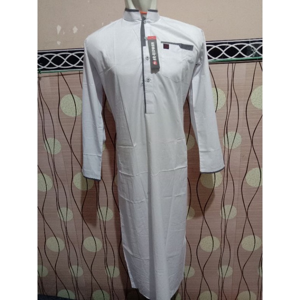 GAMIS PRIA DEWASA MEREK AR-RIDWAN &amp; ANNABAWI HUSUS PUTIH