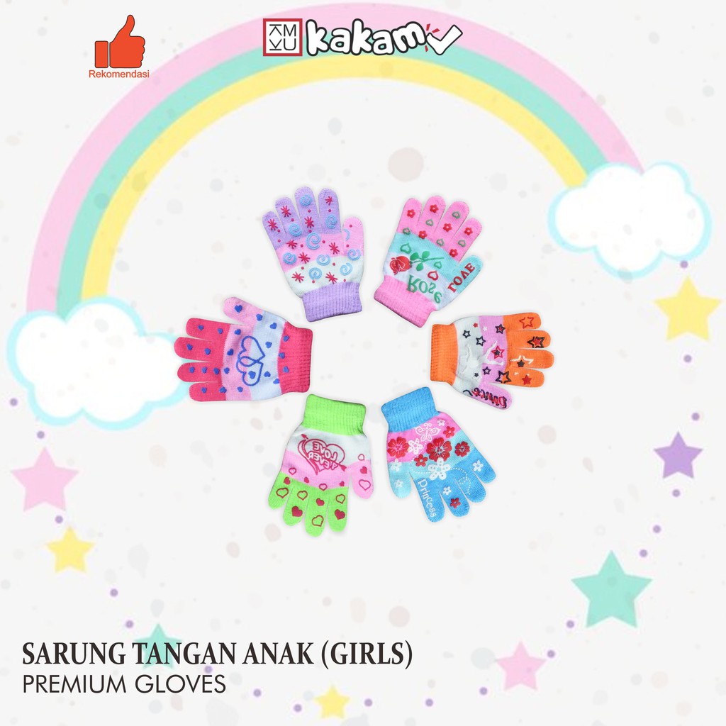 Kakamu Sarung Tangan Anak Perempuan (USIA 3 - 7 Thn)