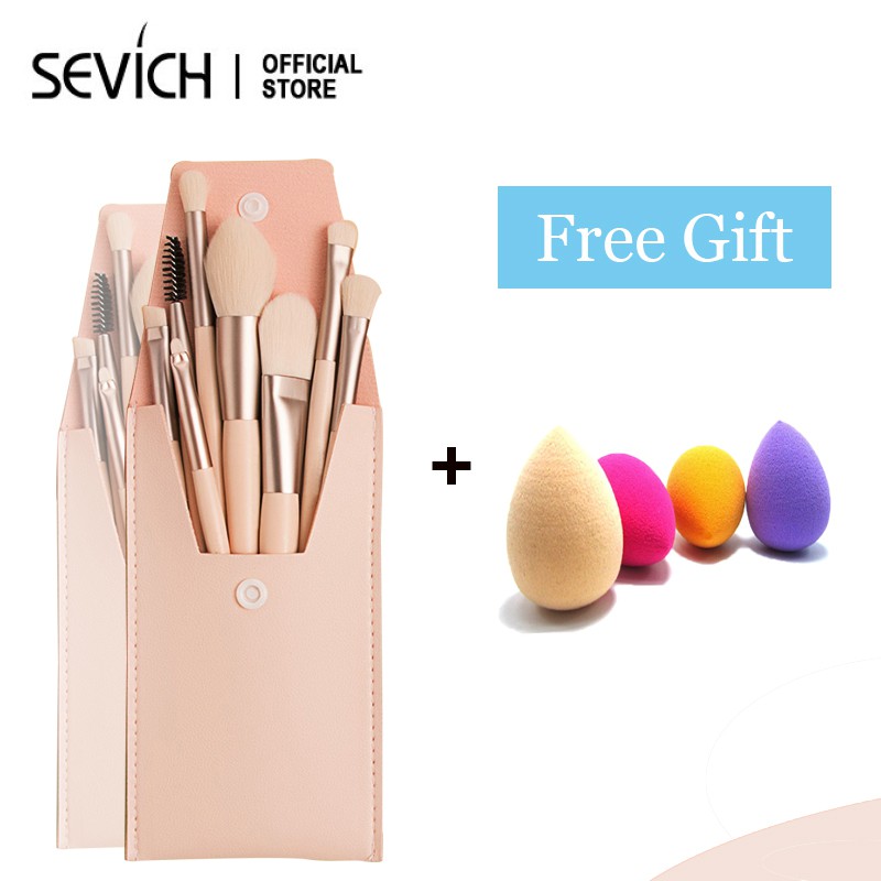 SEVICH Makeup Brush Set Portable Travel Beauty Tool 8 Pcs