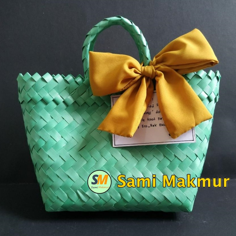 Tas Anyaman Plastik Murah Polos Mini Keranjang Belanja untuk Bingkisan Hampers Parcel Wadah Hampers Pernikahan