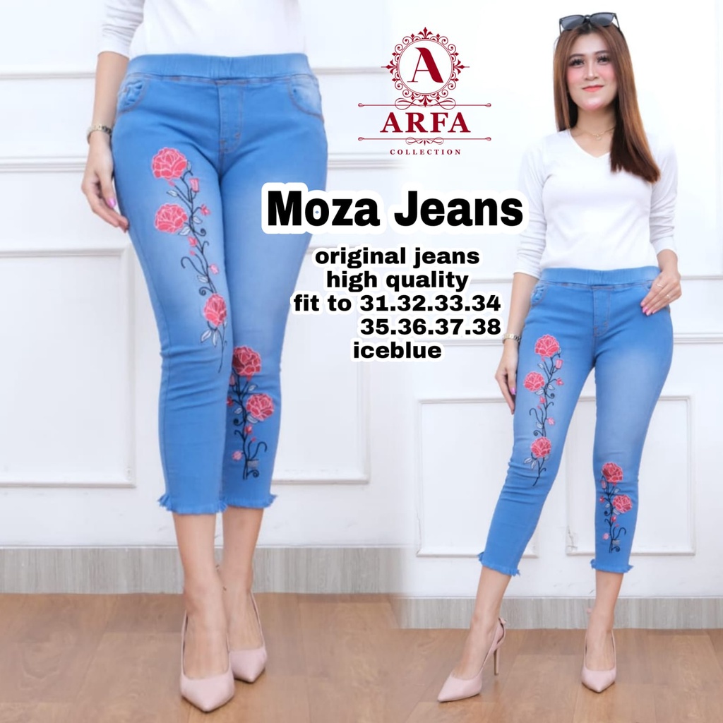 SIZE 31-38 !!3 VARIAN WARNA MOZZAJEGGING STRETCH VARIASI BORDIR BUNGA