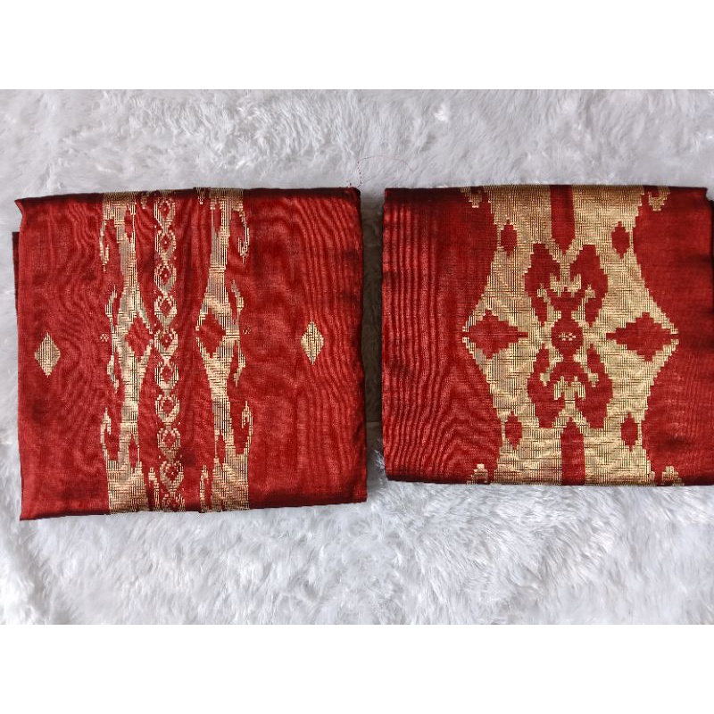 songket silungkang bahan baju motif borneo warna maroon