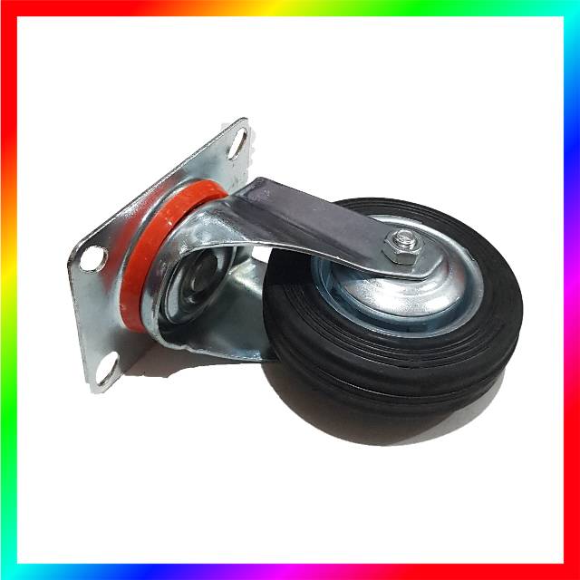 Roda caster kaster etalase troli karet 4&quot; Hidup