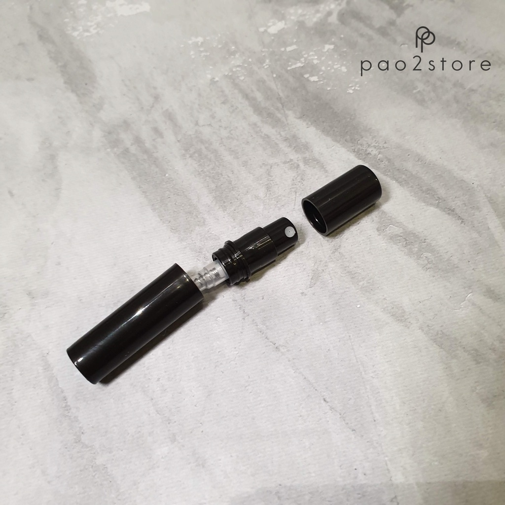 Botol Parfum Spray Plastik HITAM 2ml / Model Vial Press Pen / Mini Travel Sample Size