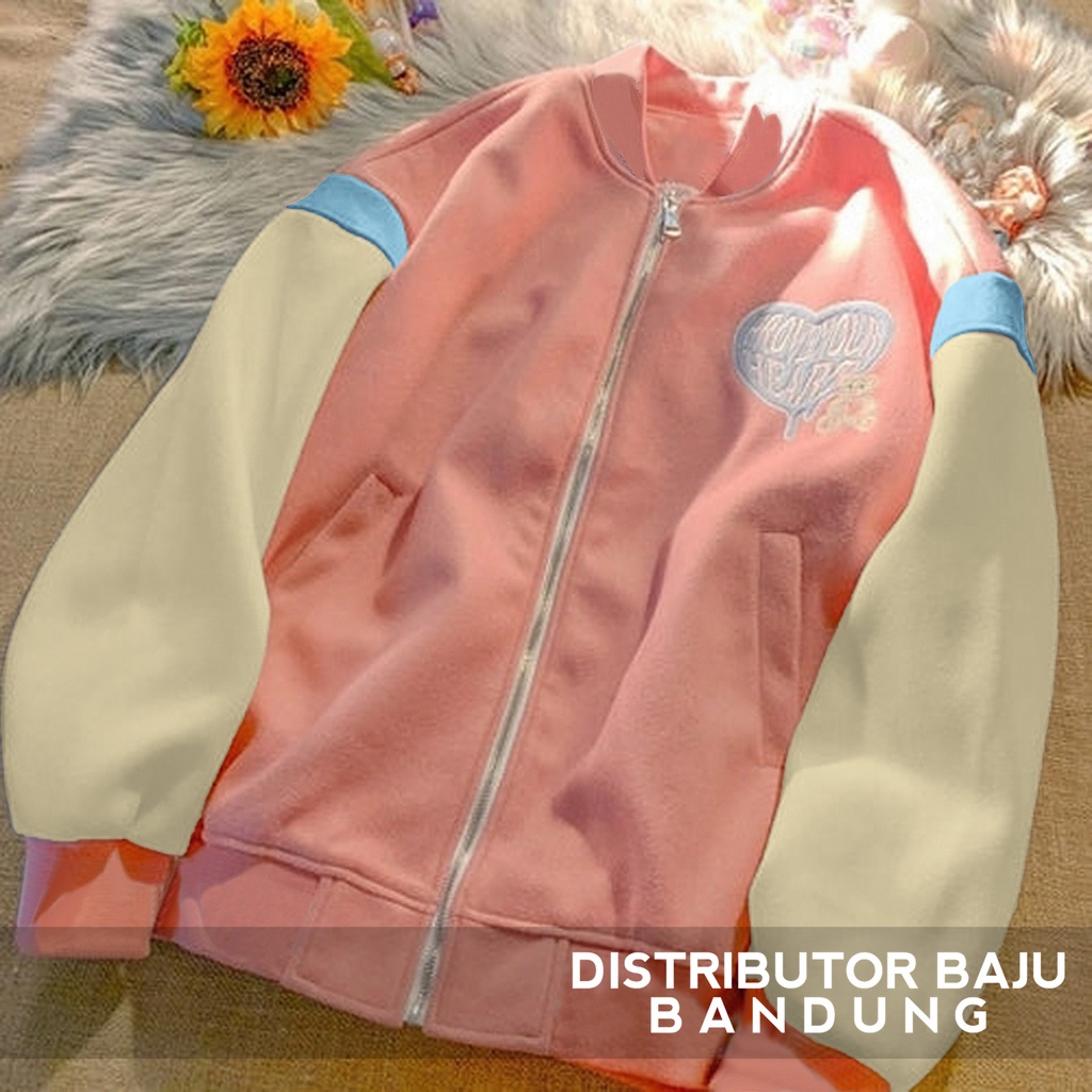 Varsity Jacket Prove Your Heart  | Korean Style Bomber Baseball | Pakaian Pria dan Wanita | Bahan Fleece | Allsize-2