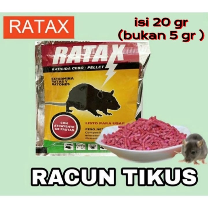 Racun Tikus Ratax 20 g / Racun Tikus Ampuh / Racun Tikus Original