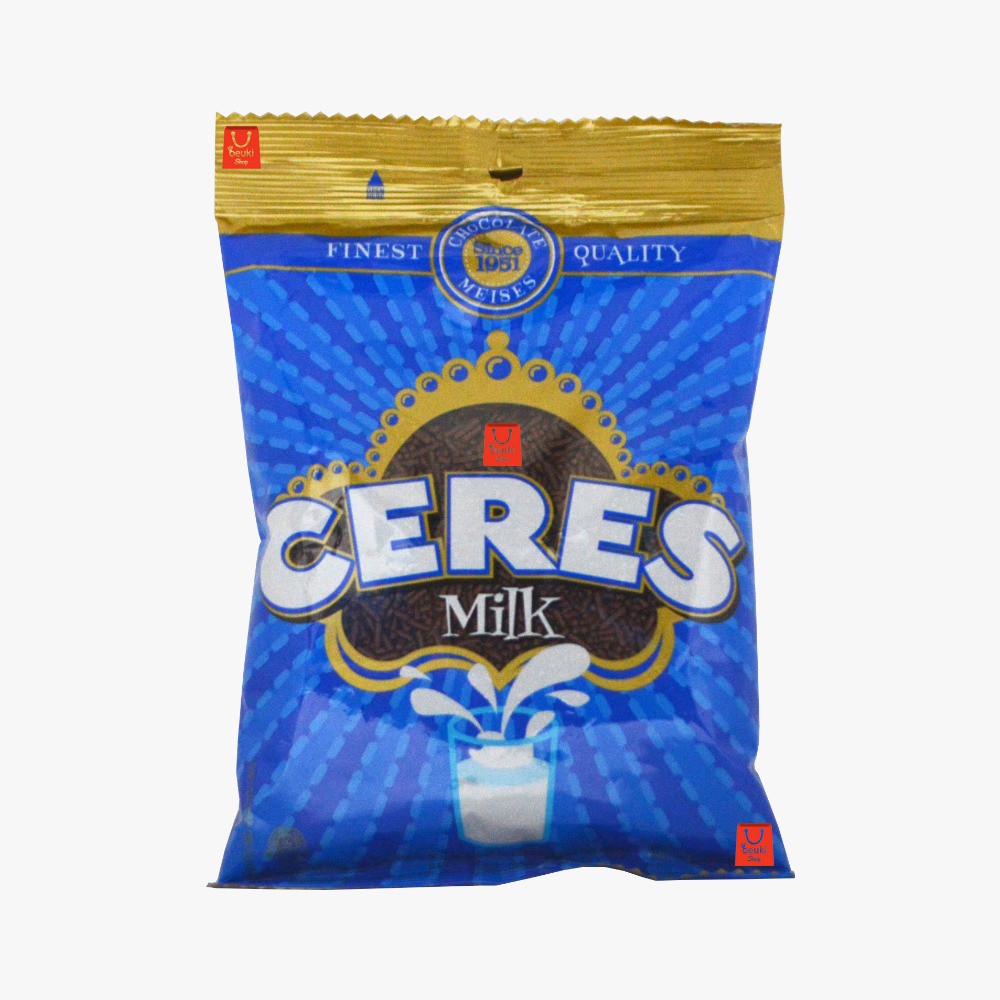 

Ceres Milk Chocolate Meses Tabur Rasa Coklat Susu Original Kemasan Pack - 225gr