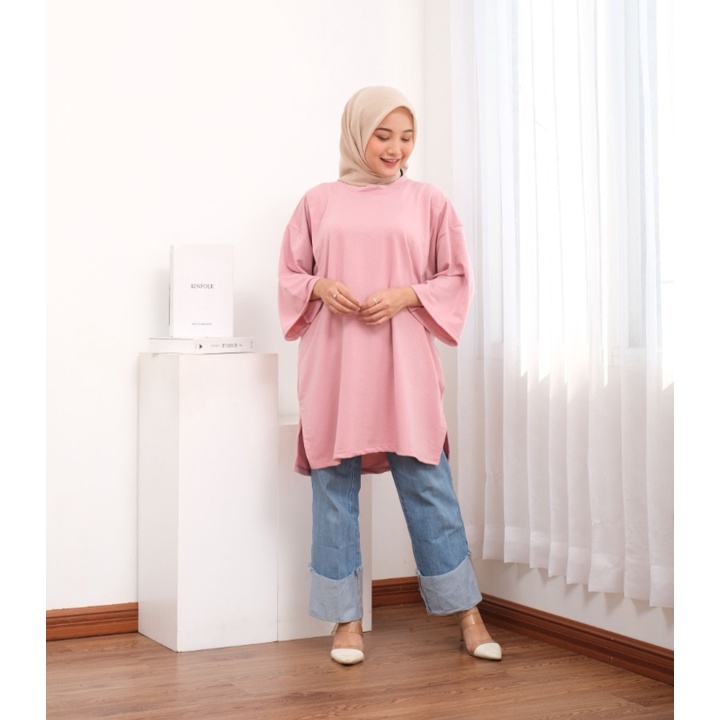 KAOS BUSUI OVERSIZE BASIC POLOS Jumbo || Busui NonBusui Hijab Friendly