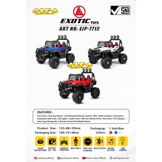 Toko Mainan ALFA Mobil Aki Anak Giant Jeep Exotic EJP-7712