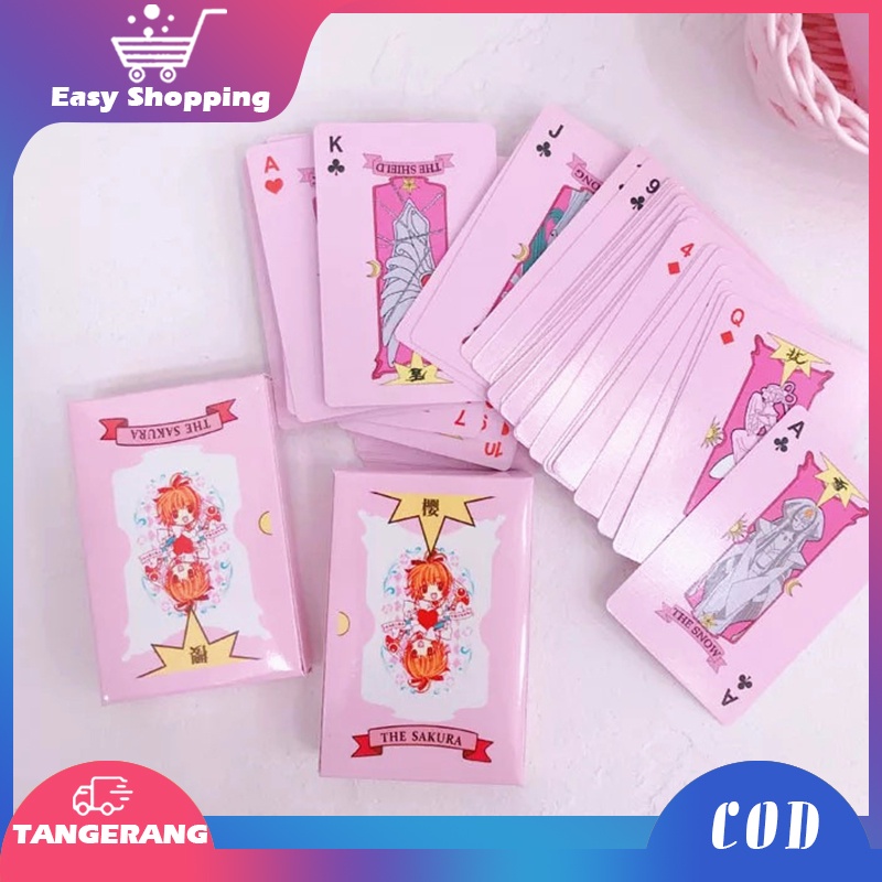 CSRM Kartu Remi Cardcaptor Sakura Anime Poker Cardcaptor Sakura Cards Premium Permainan Papan 54 Sheets