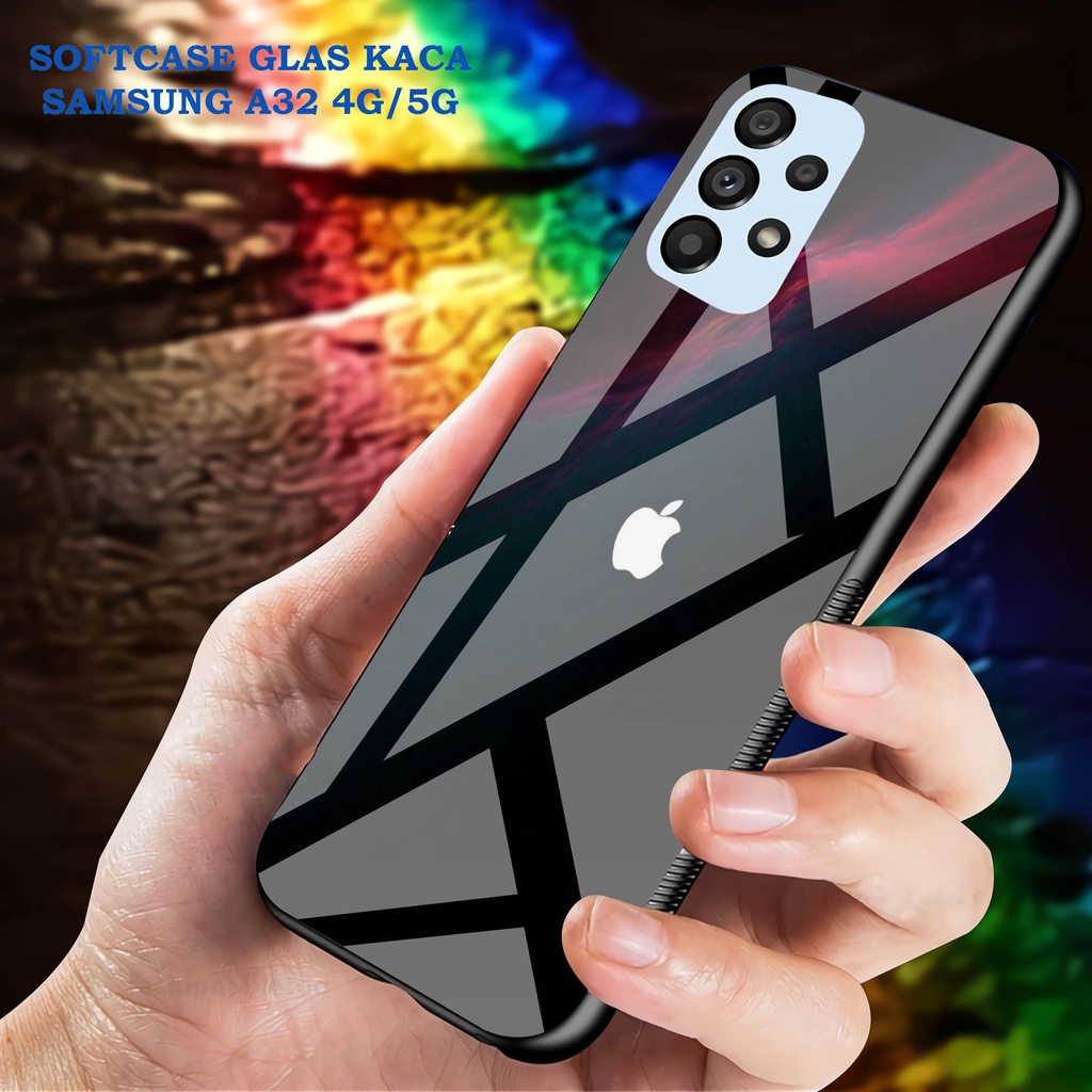 Softcase Glass Kaca SAMSUNG A32 [4G]- Case Hp Pelindung Handphone SAMSUNG A32 [5G] [ A01]