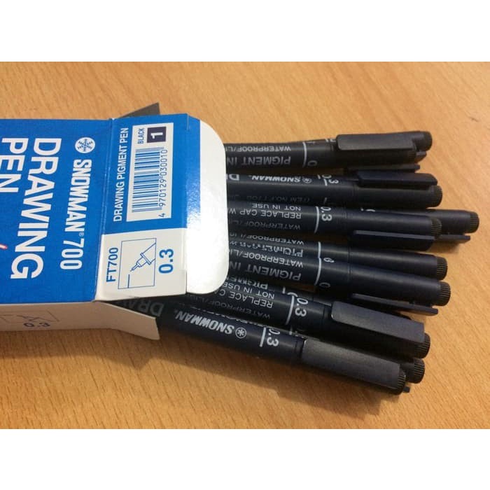 

Pendrawing- Harga Ecer Drawing Pen Snowman 700 Hitam 03 Atk -Drawing-Pen.