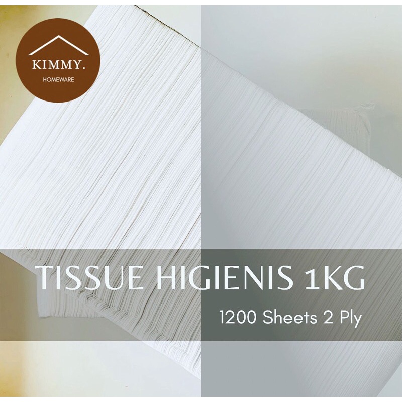 TISU 1 KG || 1200 SHEETS 2 PLY / TISU KILOAN / TISU MURAH / TISSUE HIGIENIS