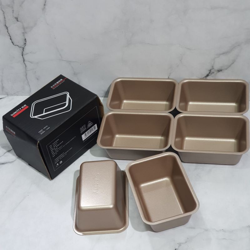 suncity 6pcs rectangle mini loaf pan / loyang roti