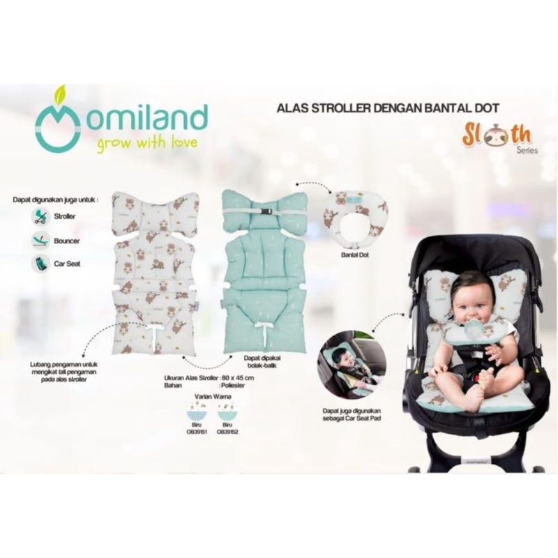 Omiland alas stroller dan bantal dot sloth series OB39151 / OB39152