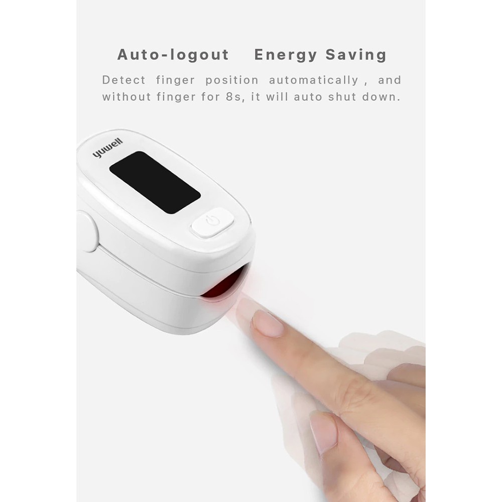 GS8 Xiao mi Yuwell Alat Pengukur Detak Jantung Kadar Oksigen Fingertip Pulse Oximeter YX306 Whi